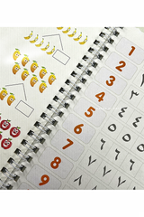 Set of 4 Arabic Copybooks For Tracing & Practicing Alphabet, Numbers, Drawings, & Math Solving Copybook With Erasable Pens