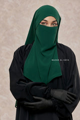 Emerald Green Single Half Niqab - Super Breathable Veil
