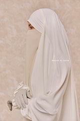Creme Single Half Niqab - Super Breathable Veil