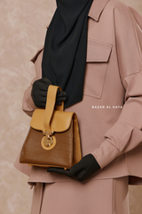 Crossbody Bag In Two Shade Brown - Gift