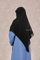 Square Scarf With Half Niqab Set In Black - Super Breathable - Quality