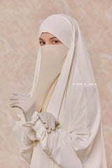 Creme Single Half Niqab - Super Breathable Veil