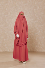 Raspberry Ibadah Pink Two-piece Jilbab with Skirt, Haj, Umrah Garment & Prayer Set