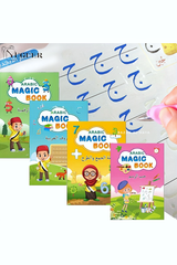 Set of 4 Arabic Copybooks For Tracing & Practicing Alphabet, Numbers, Drawings, & Math Solving Copybook With Erasable Pens