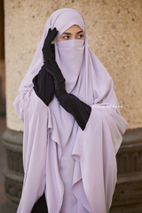 Silver Safiyya Sleeveless Khimar - Soft Crepe Extra Long & Wide