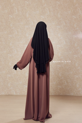 Black Two Layer Flap Niqab - Premium Wool Chiffon - Medium