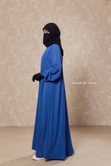 Steel Blue Salam 2 Abaya - Comfy Style Front Zipper - Nidha