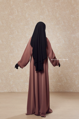 Black Two Layer Flap Niqab - Premium Wool Chiffon - Medium