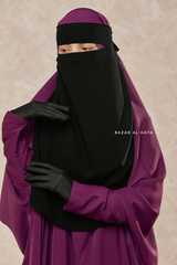 Black Single Layer Niqab - Super Breathable