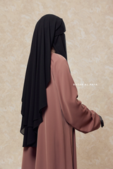 Black Two Layer Flap Niqab - Premium Wool Chiffon - Medium