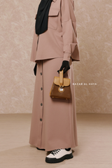 Crossbody Bag In Two Shade Brown - Gift