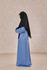 Square Scarf With Half Niqab Set In Black - Super Breathable - Quality