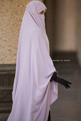 Silver Safiyya Sleeveless Khimar - Soft Crepe Extra Long & Wide