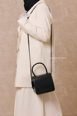 Unique Shaped Matte Crossbody Hand Bag In Black