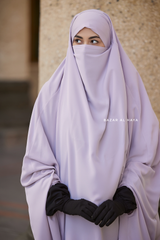 Silver Safiyya Sleeveless Khimar - Soft Crepe Extra Long & Wide