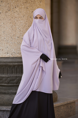 Silver Safiyya Sleeveless Khimar - Soft Crepe Extra Long & Wide
