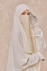 Creme Single Half Niqab - Super Breathable Veil