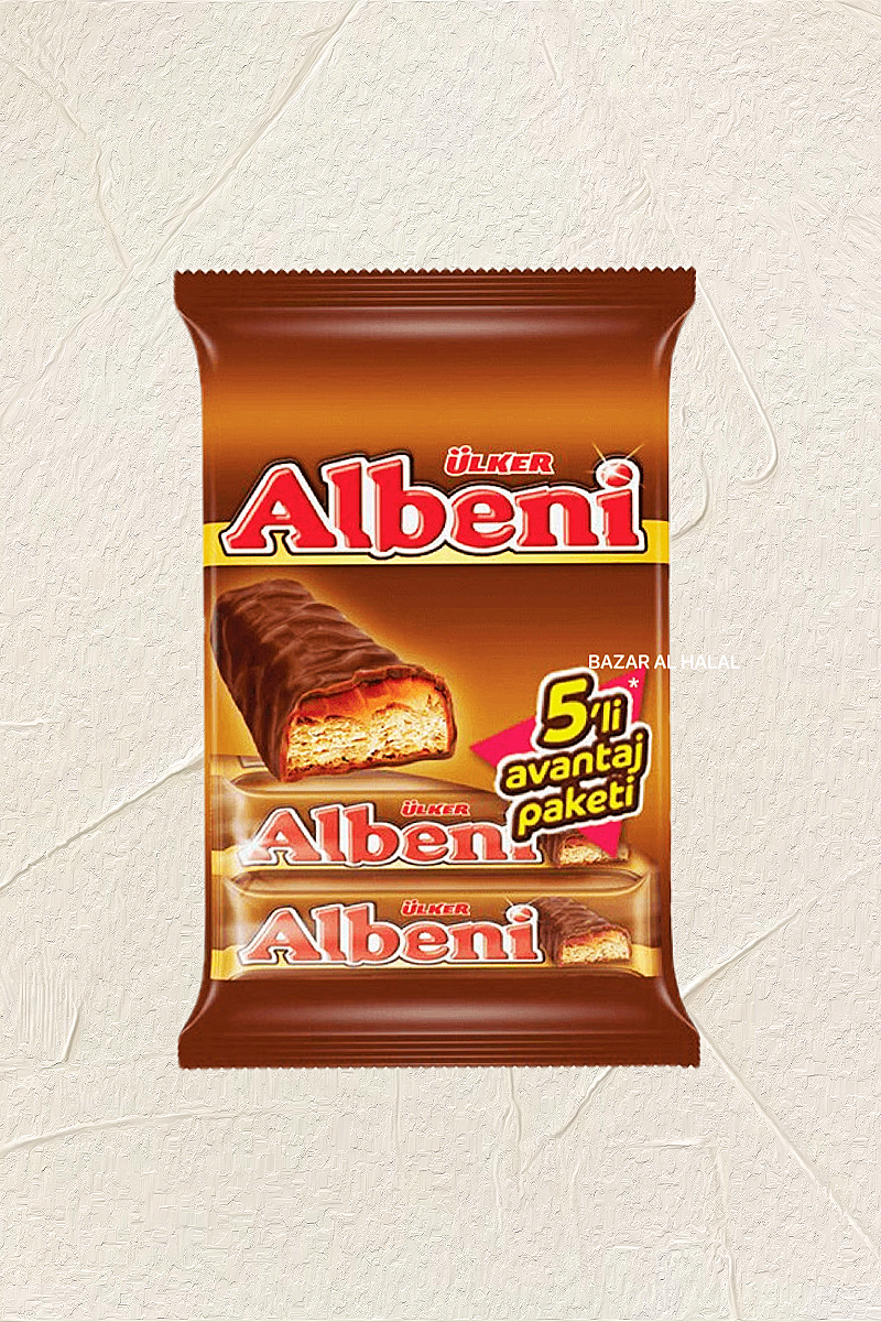 Ulker Albeni 5 Pack Milk Chocolate Biscuit Bar - With Caramel