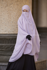 Silver Safiyya Sleeveless Khimar - Soft Crepe Extra Long & Wide