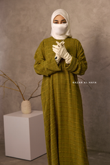Kiwi Feruza Loose Fit Abaya With Pockets - Square Pattern Jakarta Woven