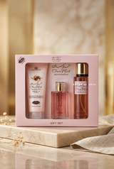 Choco Musk Marshmallow 3PCS Gift Set – 50ml Perfume & 250ml Mist Spray & 200ml Gel