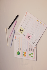 2 Pcs English Copybook Set For Tracing & Practicing Alphabet & Words - 4pcs Erasable Pens Included