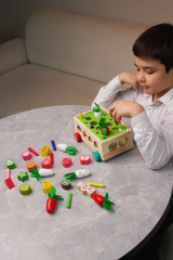 Wooden Fun Farm & Orchard Fruits & Vegetables Puzzle Block Montessori Toy With Car - Smart Kids