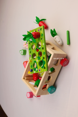 Wooden Fun Farm & Orchard Fruits & Vegetables Puzzle Block Montessori Toy With Car - Smart Kids