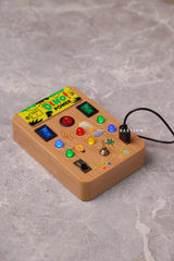 Montessori Dino Busy Board, Sensory Activity Toy With Lights Switches - Smart Kids