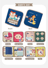 Montessori Educational Blue Activity Busy Fabric Book