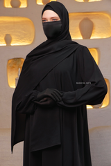 Black Extra Large Scarf & Hijab - Rectangle Shape - Style & More