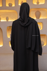 Black Extra Large Scarf & Hijab - Rectangle Shape - Style & More