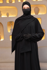 Black Extra Large Scarf & Hijab - Rectangle Shape - Style & More