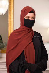 Burnt Orange Extra Large Scarf & Hijab - Rectangle Shape - Style & More