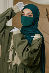 Olive Samiya Tie-Front Loose Fit Design Abaya Dress - Wool Leon