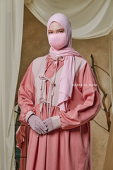 Pink Samiya Tie-Front Loose Fit Design Abaya Dress - Wool Leon