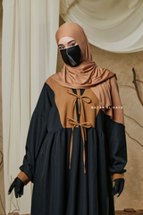 Black Samiya Tie-Front Loose Fit Design Abaya Dress - Wool Leon