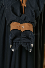 Black Samiya Tie-Front Loose Fit Design Abaya Dress - Wool Leon