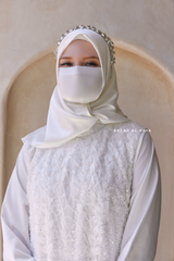 Zahra Bridal Silk Gown Abaya & Lace Cloak Set For Walima, Wedding, Nikkah - 4 Piece