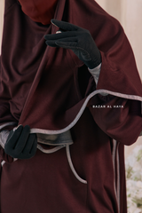 Khalida Date Brown Modest Sportswear With Hijab Set - Stretchy & Breathable