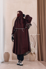 Khalida Date Brown Modest Sportswear With Hijab Set - Stretchy & Breathable
