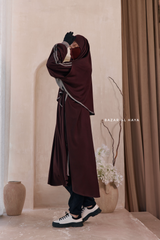 Khalida Date Brown Modest Sportswear With Hijab Set - Stretchy & Breathable