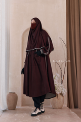 Khalida Date Brown Modest Sportswear With Hijab Set - Stretchy & Breathable