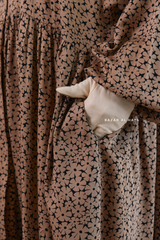 Mocha Maryam Floral Abaya Dress & Pants Set In Premium Silk Cotton - Oversized