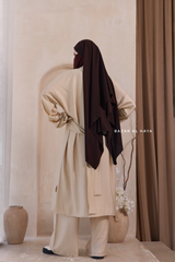 Ivory Elmira Two Piece Top Dress & Pants Set In Premium Cotton Leon