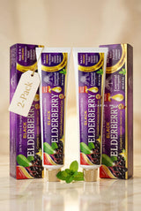 2-Pack Halal Toothpaste Black Elderberry – Complete Dental Care, Fluoride-Free, Organic Ingredients