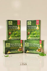 2-Pack Detox Moringa & Tea Tree Soap – Protecting & Detoxifying, Organic Ingredients, Natural Clarifying Bar Soap