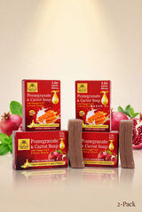 2-Pack Pomegranate & Carrot Soap – Antioxidant & Smoothing, Organic Ingredients, Natural Glow Boosting Bar Soap