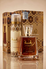 Lattafa Raghba 2PCS Gift Set – 100ml Perfume & 50ml Deodorant Spray - Sweet Oud Vanilla Fragrance