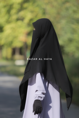 Square Scarf With Half Niqab Set In Black - Super Breathable - Quality